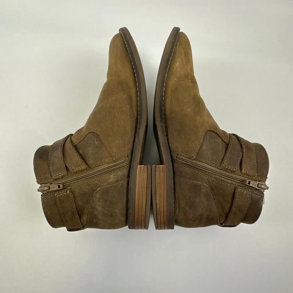 Clarks Camzin Dime Ankle Boot Bootie Brown Leather Side Zip Buckle Strap Women 7 - Picture 10 of 14
